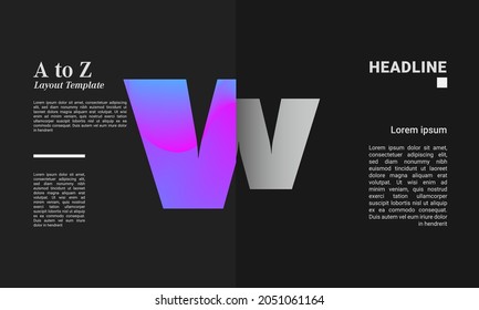 Sliced alphabet colourful gradient poster layout letters ABC
