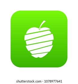 Sliced apple icon digital green for any design isolated on white vector illustration