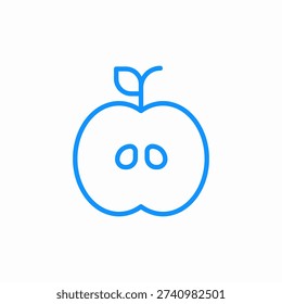 sliced apple icon sign vector