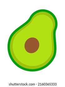 Sliced avocado Exotic Fruit. Vector illustration