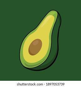 Sliced avocado illustration vector art