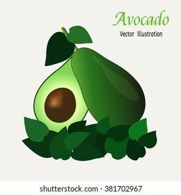 Sliced avocado on a light background.