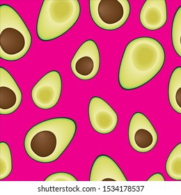 sliced avocado on a purple background