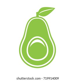 Sliced avocado, vector illustration.