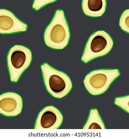 Sliced Avocado Vector Seamless Pattern 
