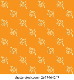 Sliced Baguette Hand Drawn Vector Seamless Pattern