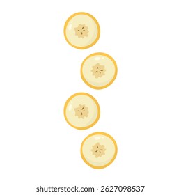 Sliced Banana Icon Set Vector Design.