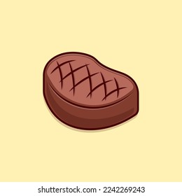 Sliced beef cartoon vector icon illustration
