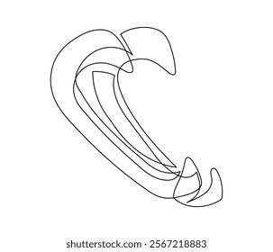 Sliced bell pepper line isolated on white background. Simple silhouette of vegetable. Hand drawn bell pepper outline. Vector illustration