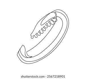 Sliced bell pepper line isolated on white background. Simple silhouette of vegetable. Hand drawn bell pepper outline. Vector illustration