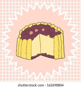 Sliced birthday cake