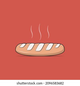 Sliced Bread cartoon style icon illustration.  Food concept isolated vector. 