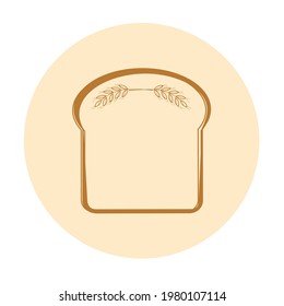 Sliced bread circle sign isolated on white background vector illustration.