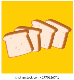 sliced bread flat vector color icon for food