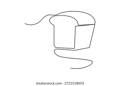 Sliced Brot Lebensmittel Symbol durchgehende einzeilige Zeichnung und minimalistischen Stil isolieren Umriss Vektorgrafik