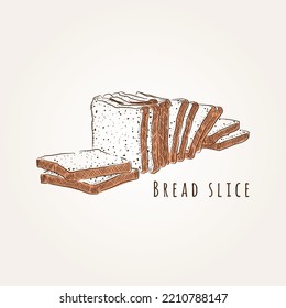 sliced bread in hand drawn style