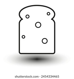 Icono de pan en rodajas. Estilo de contorno monocromo. Símbolo de comida de cocina. Elemento de diseño minimalista. Ilustración vectorial. EPS 10.