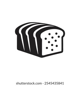 Sliced bread icon on white background