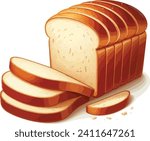 Sliced of Bread isolated on white background, vector design