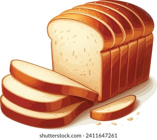 Sliced of Bread isolated on white background, vector design