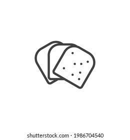 Sliced bread  line icon. linear style sign for mobile concept and web design. Toast bread outline vector icon. Symbol, logo illustration. Vector graphics