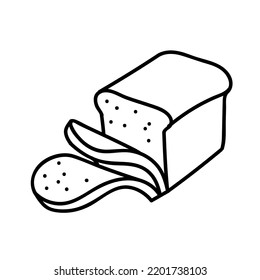Icono de pan rebanado. Ilustración vectorial dibujada a mano.