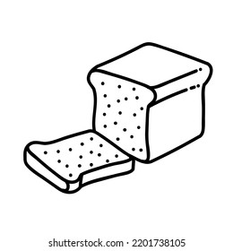 Laib-Symbol für geschnittenes Brot. Handgezeichnete Vektorgrafik.