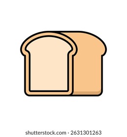 Sliced Bread Loaf Icon. Perfect for bakery, breakfast, food, and cooking designs. Editable vector.