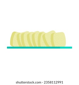 Sliced bread on a cutting board icon. Color silhouette. Front side view. Vector simple flat graphic illustration. Isolated object on a white background. Isolate.