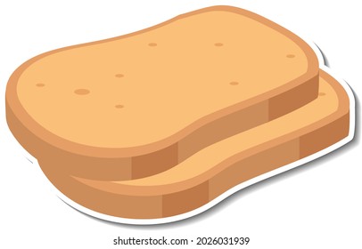 Sliced breads sticker on white background illustration