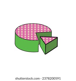 sliced cake icon vector illustration eps