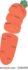 Sliced carrot vegetable vector illustration