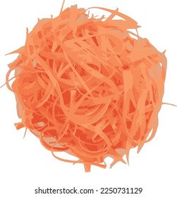 Sliced carrot without plate with photo and vectors version for design idea. Fresh carrot is sliced to prepare for some meals such as salad, fried rice, stir-fried noodles. They can be fermented.