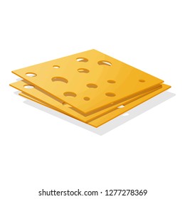 Sliced cheese icon. Cartoon of sliced cheese vector icon for web design isolated on white background