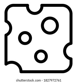 Icono de queso rebanado. Icono del vector del queso en rodajas de contorno para diseño web aislado en fondo blanco