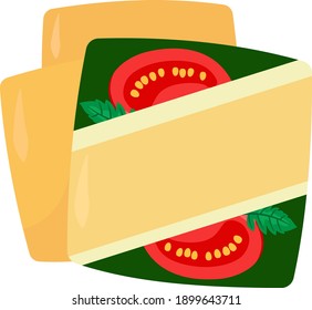 Sliced cheese, illustration, vector on a white background.