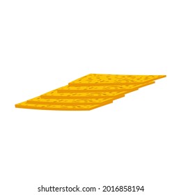 Sliced cheese realistic cheese surface on a white background. A vector image.