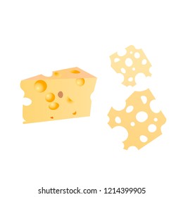 Sliced cheese vector. Pizza ingredients vector design