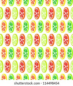 Sliced citrus fruits seamless pattern (vector version)