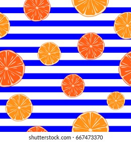 Sliced of citrus seamless vector pattern. Vector illustration.