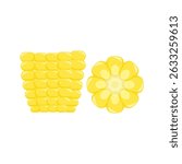 Sliced Corn Icon Vector Design.