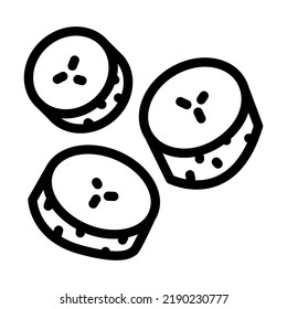 sliced cucumber line icon vector. sliced cucumber sign. isolated contour symbol black illustration