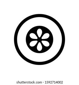 Sliced cucumber simple outline black and white vector logo icon illustration