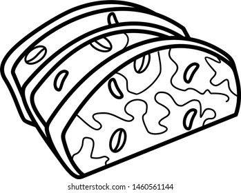 Sliced cupcake icon in outline style. Coloring template for modification and customizing  according to a specific task