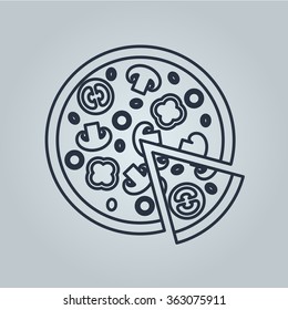 sliced delicious pizza icon