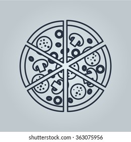 sliced delicious pizza icon