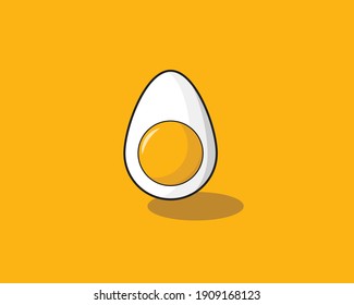 sliced egg illustration, suitable for children books