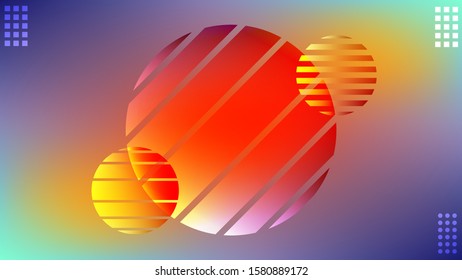 Sliced ellipse with blue and orange gradient mesh background, nice for wallpaper, card orbanner
