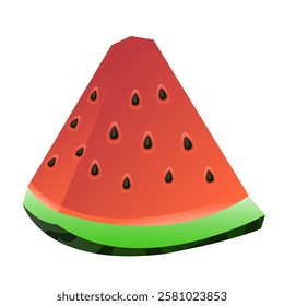 Sliced fresh fruit red meat water melon cartoon illustration image