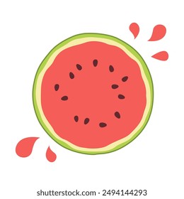 Sliced Fresh Watermelon Fruit Healthy Nutrition Vector Illustration